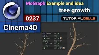 0237. MoGraph Examples ( tree growth, cloner, step effector, random effector ) in cinema 4d