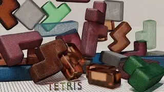 TETRIS - 3D ANIMATION - CLOTH PHYSICS - BLENDER 2.93
