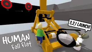BALDI AND GRANNY SHOOTING TARGETS WITH CATAPULT in HUMAN FALL FLAT