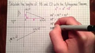 Calculating the length of a line segment with the Pythagorean Theorem