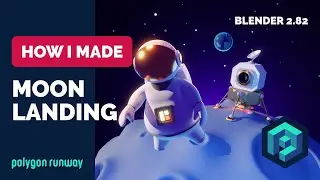 Moon Landing in Blender 2.8 - 3D Modeling Process