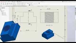 SolidWorks Thread Tutorial - T-Nut Thread Features (Nut Screw in two ways)