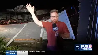Flea market building in Houma destroyed by Hurricane Francine