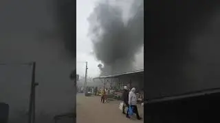 Новокубанск горит центральный рынок 19 марта 2023 г.