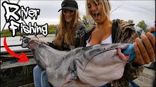 River fishing a RAINSTORM for HUGE CATFISH!!! (They got a Giant!!)