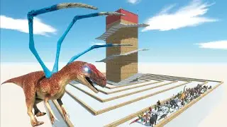 ESCAPE FROM ALIEN ALLOSAURUS - TOWER COURSE  - LAST SURVIVOR - ARBS - Animal Revolt Battle Simulator