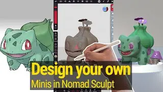 Simple way of creating Pokémon minis using nomad sculpt, featuring Bulbasaur.