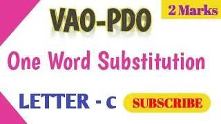 General  English  || Letter C || One word Substitution || PDO VAO || Important 🔴 