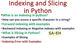Indexing in Python | Slicing | Forward and Backward (Negative) indexing | Indexing Error | CBSE