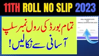 11th Class Roll Number Slip 2023 | 1st Year Roll No 2023,1st Year Roll Number Slip Punjab Board 2023