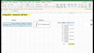 Simpson's 3/8 Rule in Excel
