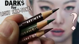 Try DARK Shading, Light Skin Tone! Realistic Colored Pencil Drawing Tutorial for Beginners!