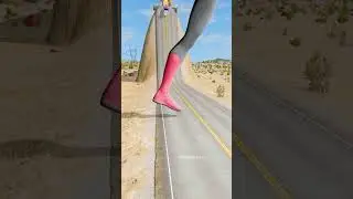 Amazing Cars & Strange Cars VS Spinning Spiderman Leg and GIANT Downhill - BeamNG.drive