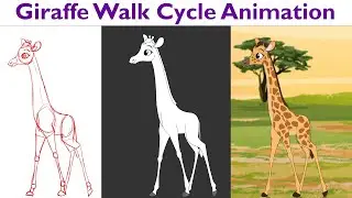 Giraffe walk Cycle Animation Step by Step