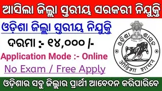 ଆସିଲା ଜିଲ୍ଲା ସ୍ତରୀୟ ନିଯୁକ୍ତି ! Odisha Govt Jobs 2021 ! Salary : 14,000 ! Odisha Job Updates 2021 Job