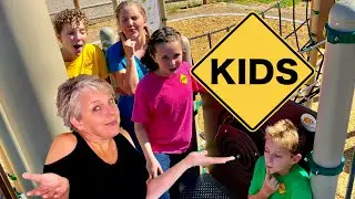 Playground Hide and Seek Animals with Sign Post Kids & Mommy!