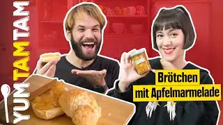 Selbstgemachte Brötchen mit Apfelmarmelade | Einfaches & schnelles Rezept