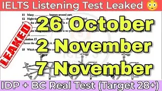26 October, 2 November & 7 November 2024 IELTS Listening Practice Test 2024 | Hard Listening Test
