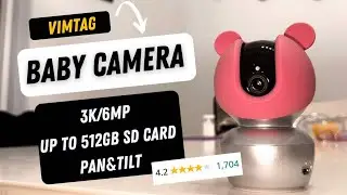 VIMTAG Baby Camera, 3K/6MP HD 360° Pan/Tilt WiFi Camera for Pet/Dog/Puppy/Cat/Baby/Home Security