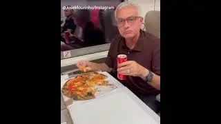 Jose Mourinho enjoys 🍕  after big win ⚽️  | 