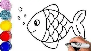 Fish drawing children | How to draw fish easy step by step | A cute fish drawing for kids