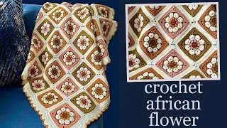 Beautiful African Flower 😍Crochet Throw / Blanket 👉Step by Step Tutorial For Beginners @sara1111