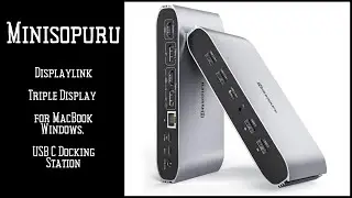 Minisopuru Displaylink Triple Display Docking Station for MacBook Windows, USB C Docking Station