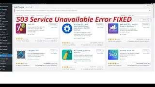 How to Fix 503 Service Unavailable / Plugins Update Error in WordPress 