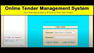 Online Tender Management System ||  Java Web Application || JSP Project