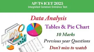 TS ICET 2024 || Data Analysis || Tables || Pie Chart || All Models || Easy Explanation || 10 Marks