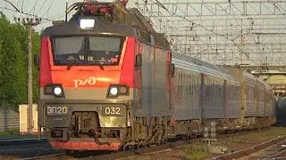 Электровоз ЭП20-032 с фирменным поездом №102 