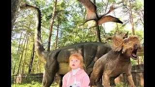 Настя и настоящие Динозавры.The best of Dinosaurs Jurassic World. Динопарк часть 1,VLOG.