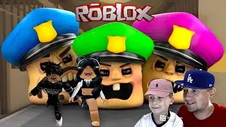 ПОБЕГ КОМАНДНЫЙ ДЕНИС И ПАПА ОТ ОГРОМНОЙ ГОЛОВЫ БАРРИ в ROBLOX! СБЕГИ от ГОЛОВЫ ВОНЮЧКИ БАРРИ!