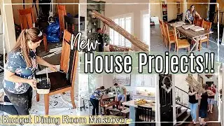 NEW HOUSE PROJECTS 2023 :: Dining Room Makeover on a $0 Budget!! Thrifted Furniture Flip