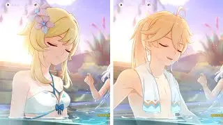 Lumine vs Aether Swimsuit Scene