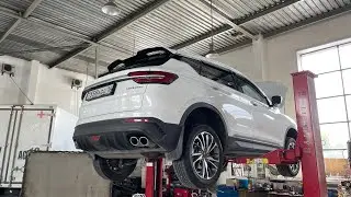 Geely Coolray замена масла и ТО своими руками. кладбище насекомых и протяжка ходовой части.