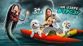 24 ЧАСА НА КАТАМАРАНЕ В ГРОЗУ В ЗАКОЛДОВАННОМ ОЗЕРЕ С КОТОМ И СОБАКОЙ