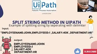 UiPath RPA - Split method || Split String || String Manipulation || Data Manipulation