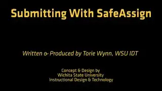 How-to Submit an Assignment to SafeAssign