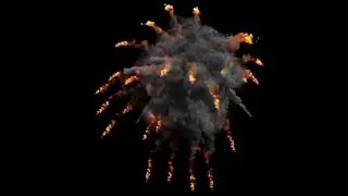 Aerial Explosion With Alpha Channel