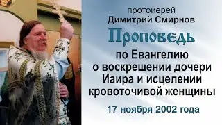 Проповедь по Евангелию о воскрешении дочери Иаира и исцелении кровоточивой женщины (2002.11.17)