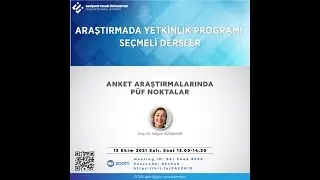 Anket Araştırmalarında Püf Noktalar -  Doç. Dr. Nilgün ÖZDAMAR