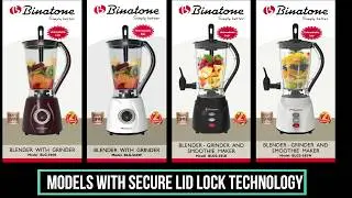 BINATONE Blender - Safety Lid Lock System - How To Guide
