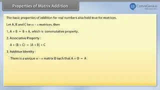 Properties of Addition of Matrix