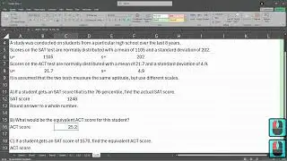 Stats 243 = 6.2.15 = Normal Distribution Score To Probability Back To Score In Excel