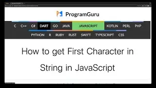 How to get First Character in String in JavaScript