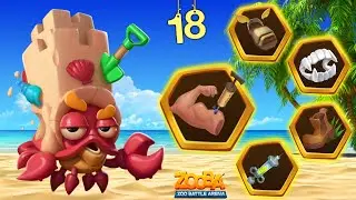 🦀Краб Эрл - открыл 5 Предмет!!! Эрл в Песочном Замке 18 Уровня в игре Zooba!!!