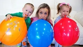 Kids Playing and Learn Colors with Balloons | Learning Colors with Toys and Little Gaby