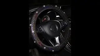 Capa para Volante com Brilho Preto Veicular Carro Feminino