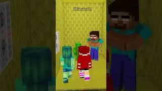 Evil Herobrine vs Smart Zombie Girl and JJ'sister BACKROOM